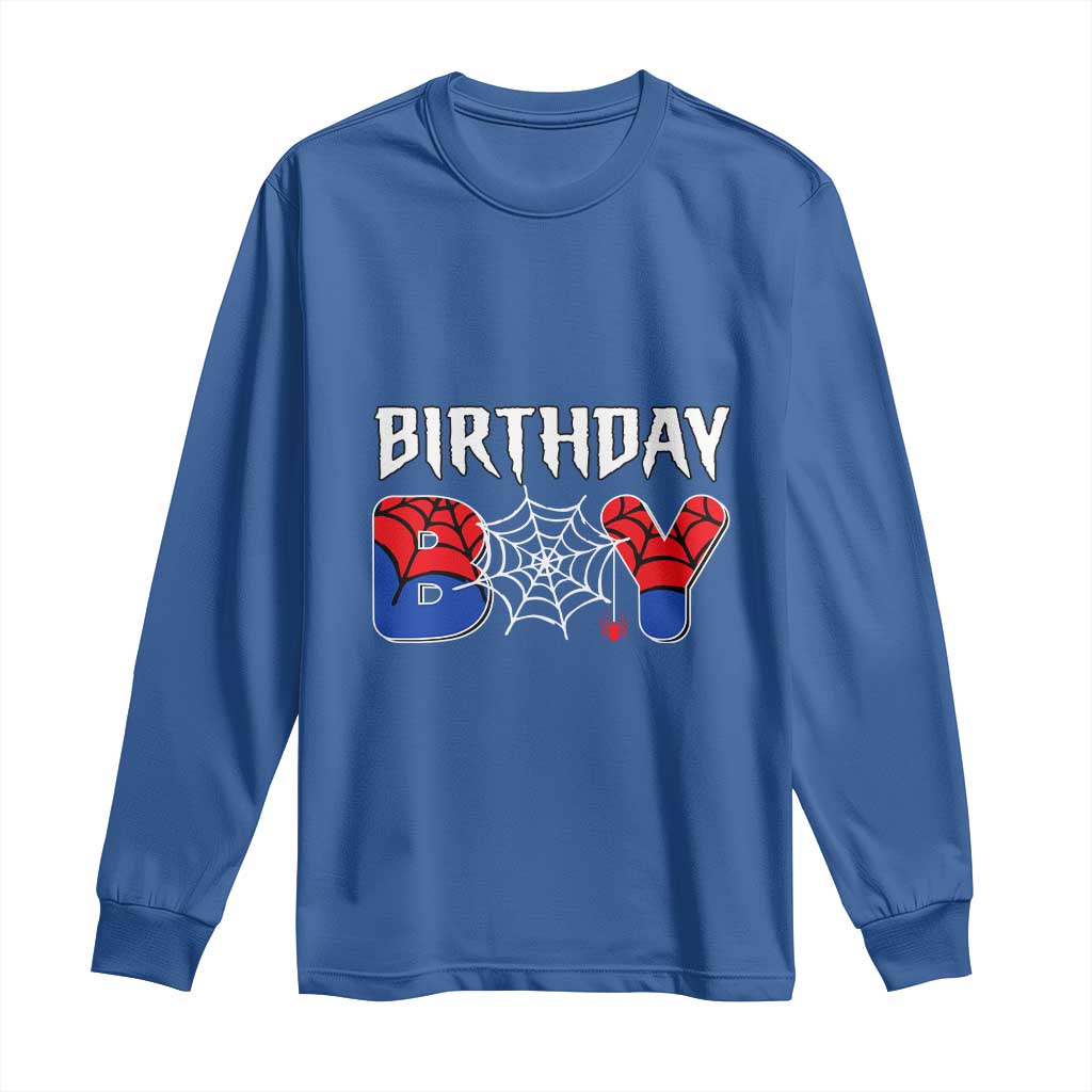 Spider Birthday Boy Long Sleeve Shirt Bday Spiders Party