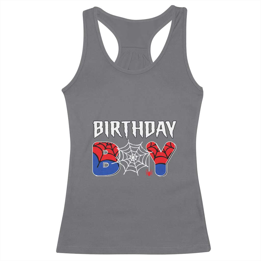 Spider Birthday Boy Racerback Tank Top Bday Spiders Party