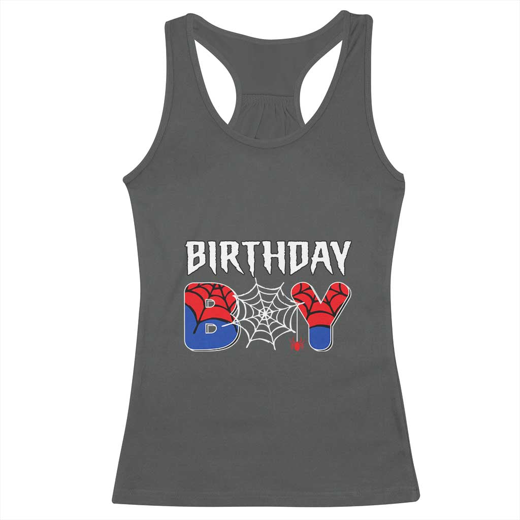Spider Birthday Boy Racerback Tank Top Bday Spiders Party