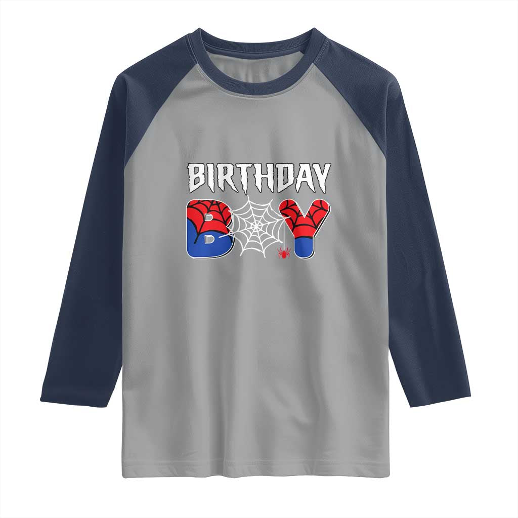 Spider Birthday Boy Raglan Shirt Bday Spiders Party
