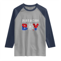 Spider Birthday Boy Raglan Shirt Bday Spiders Party