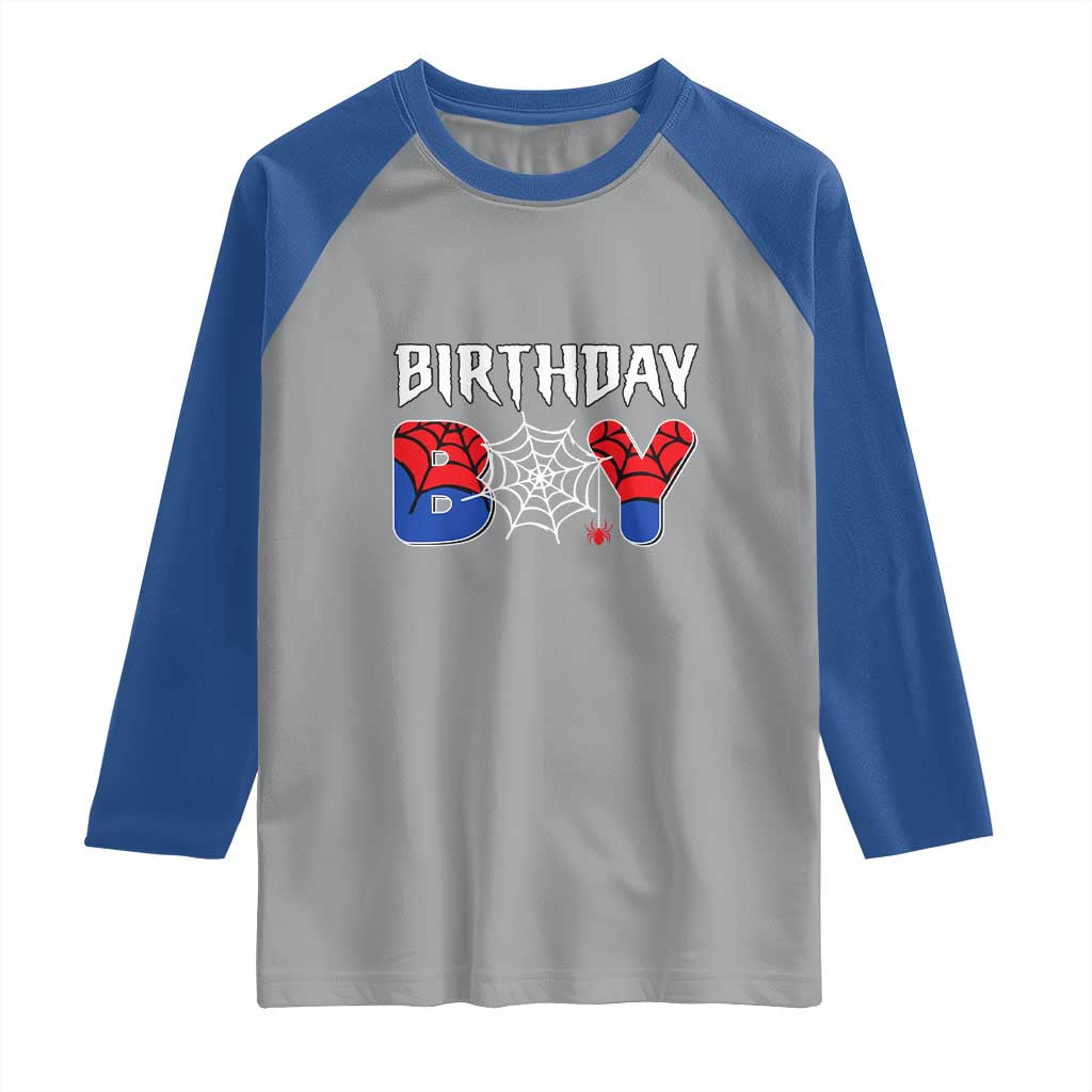 Spider Birthday Boy Raglan Shirt Bday Spiders Party