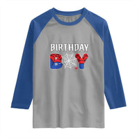 Spider Birthday Boy Raglan Shirt Bday Spiders Party