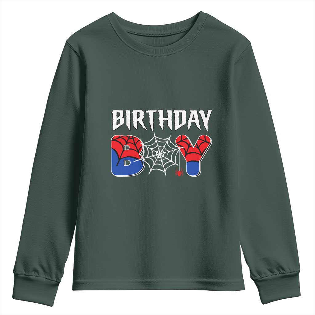 Spider Birthday Boy Youth Sweatshirt Bday Spiders Party