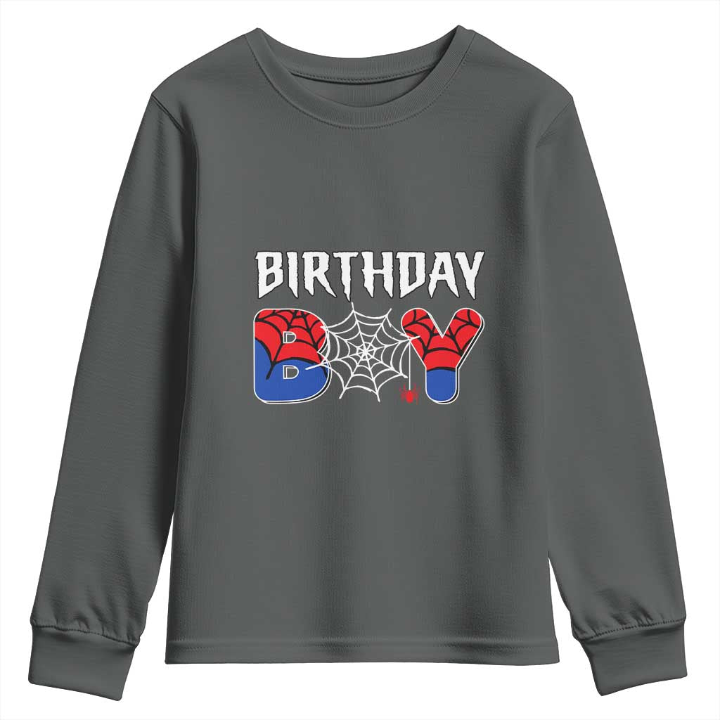 Spider Birthday Boy Youth Sweatshirt Bday Spiders Party