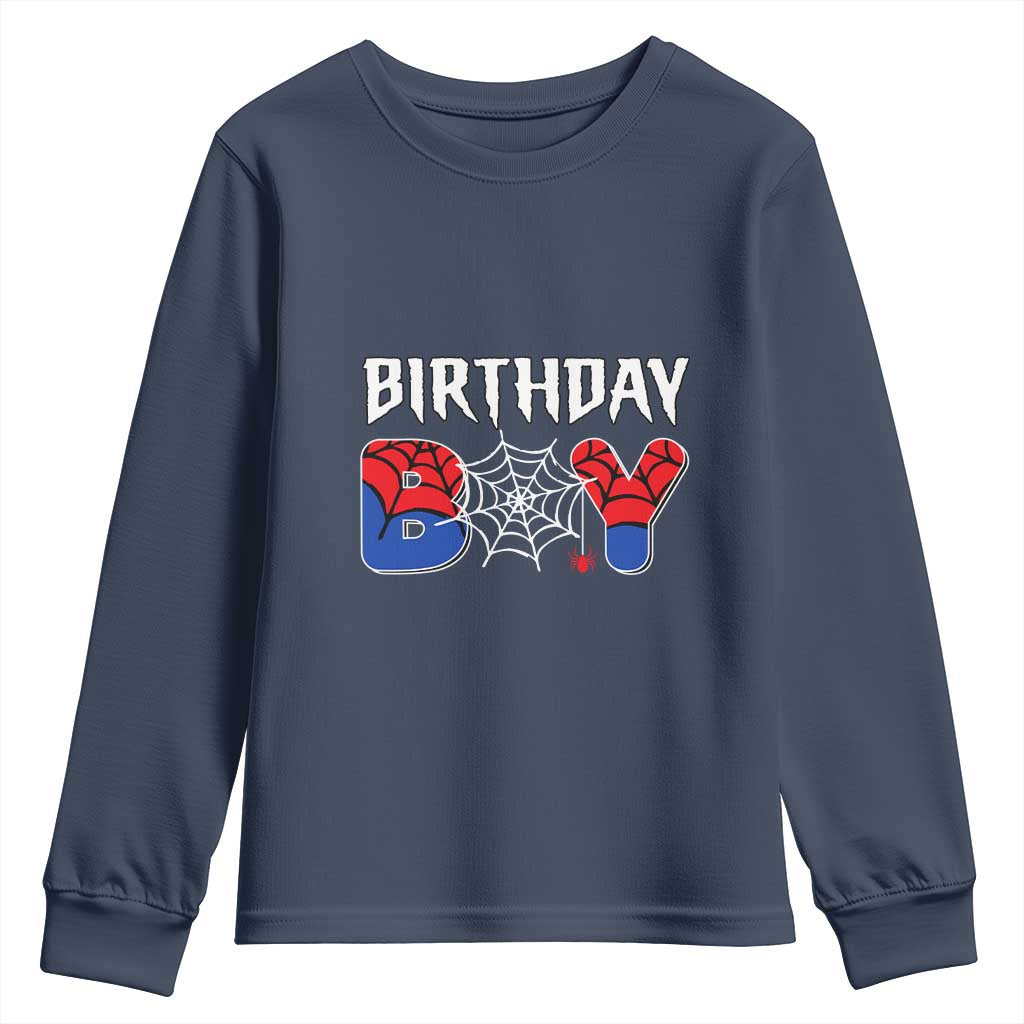 Spider Birthday Boy Youth Sweatshirt Bday Spiders Party