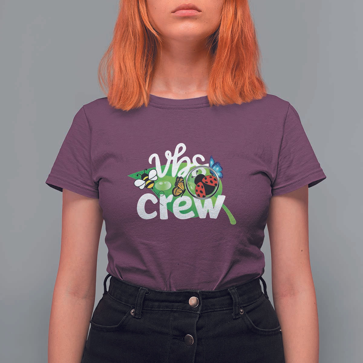 VBS Crew 2025 T Shirt For Women Magnified Smallest Insects Adventure Vacation Bible School Squad - Wonder Print Shop