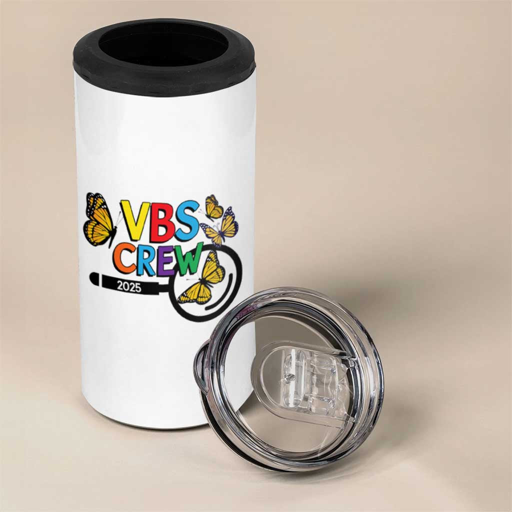 VBS 2025 4 in 1 Can Cooler Tumbler Magnified Vacation Bible School Butterfly VBS Team