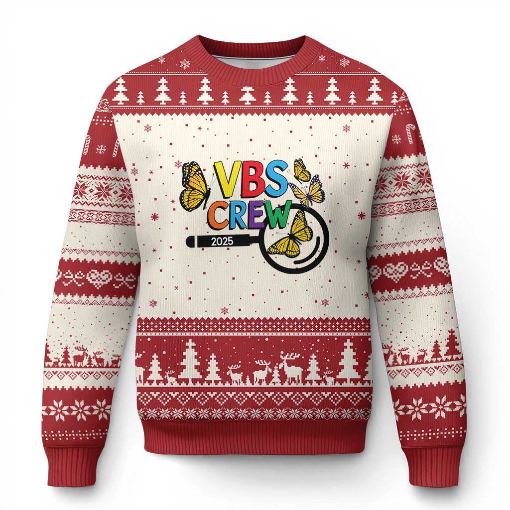 VBS 2025 Ugly Christmas Sweater Magnified Vacation Bible School Butterfly VBS Team - Wonder Print Shop