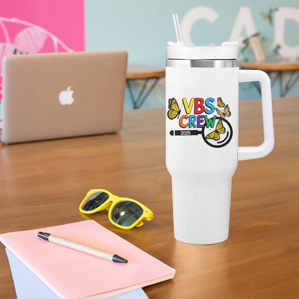VBS 2025 Tumbler With Handle Magnified Vacation Bible School Butterfly VBS Team