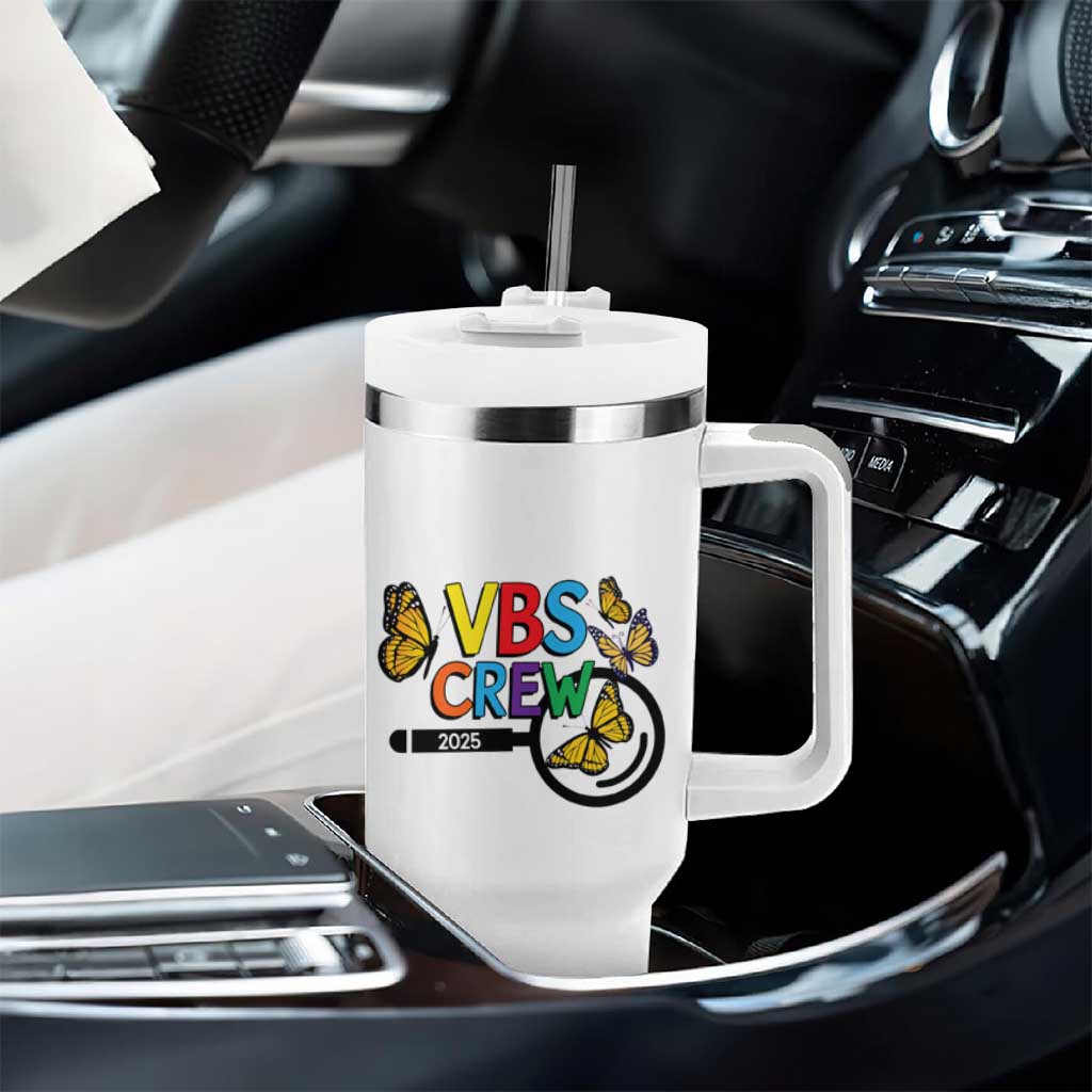 VBS 2025 Tumbler With Handle Magnified Vacation Bible School Butterfly VBS Team