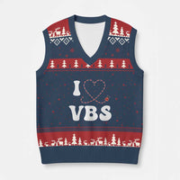 I Love VBS 2025 V-Neck Knit Sweater Vest Vacation Bible School Ladybug VBS Team - Wonder Print Shop