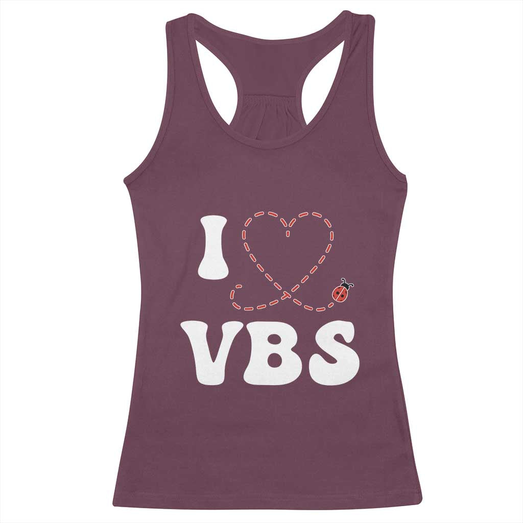 I Love VBS 2025 Racerback Tank Top Vacation Bible School Ladybug VBS Team
