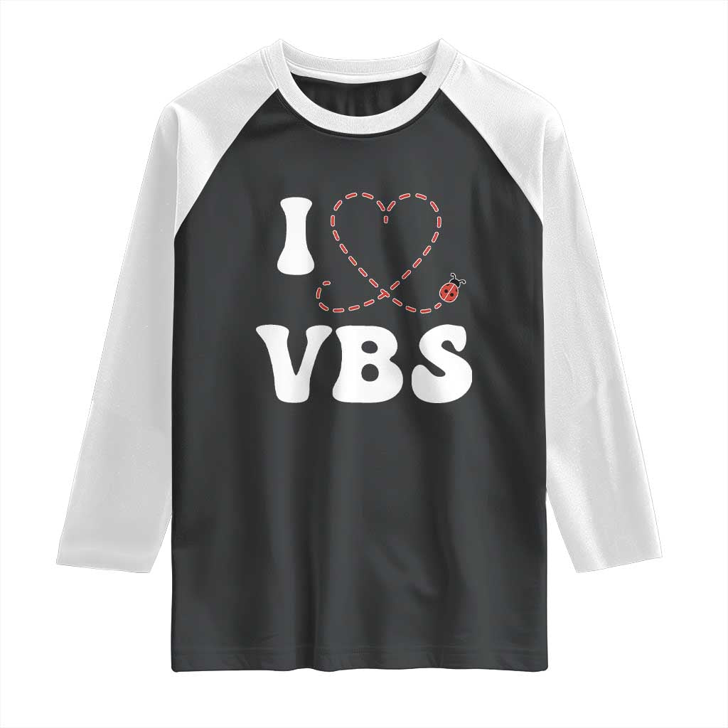 I Love VBS 2025 Raglan Shirt Vacation Bible School Ladybug VBS Team