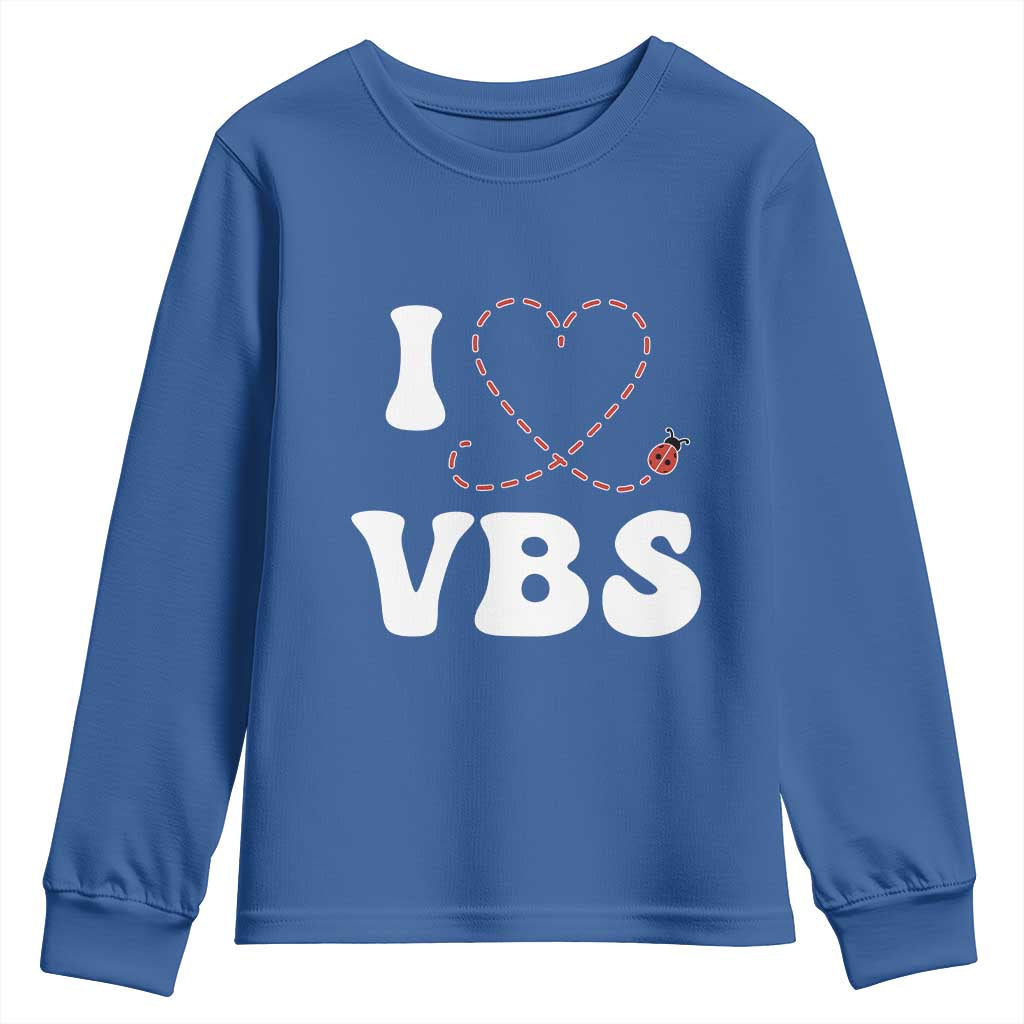 I Love VBS 2025 Youth Sweatshirt Vacation Bible School Ladybug VBS Team