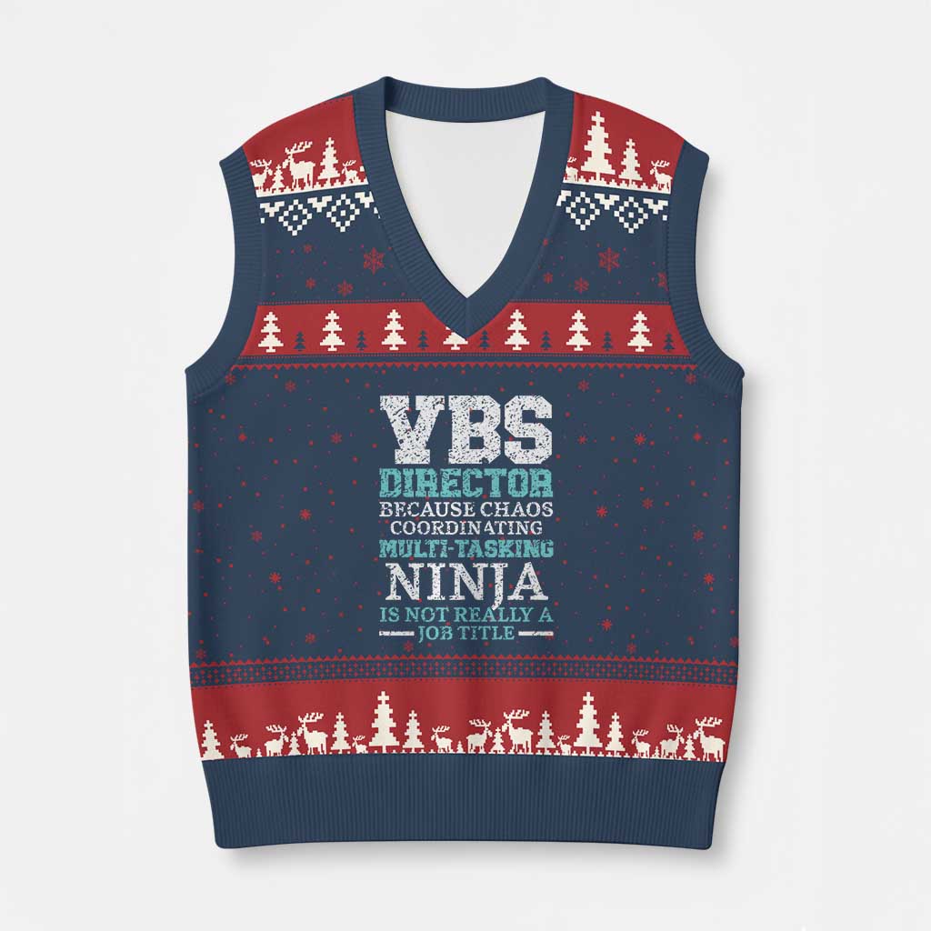 VBS Director V-Neck Knit Sweater Vest Vacation Bible School Christian Teacher - Wonder Print Shop