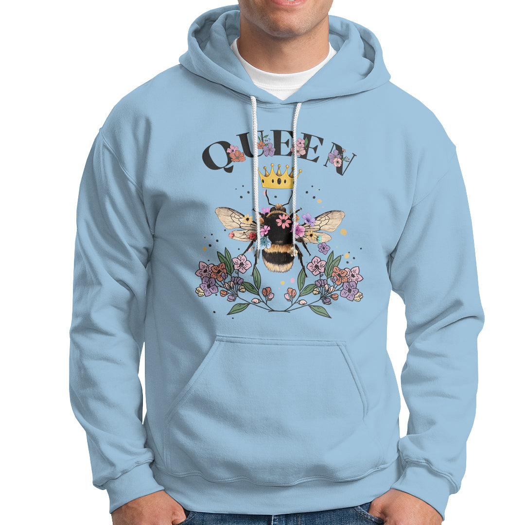Queen Bee Queen Crown Honey Bee Mother's Day Shirt for Mom Women, Bee T-shirt, Bee Lover Gift, Insect Shirts, Spiritual Shirt, Floral Bee, Mom Shirt Hoodie - Wonder Print Shop