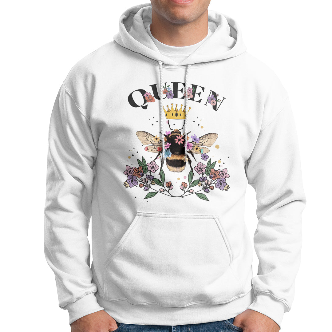 Queen Bee Queen Crown Honey Bee Mother's Day Shirt for Mom Women, Bee T-shirt, Bee Lover Gift, Insect Shirts, Spiritual Shirt, Floral Bee, Mom Shirt Hoodie - Wonder Print Shop