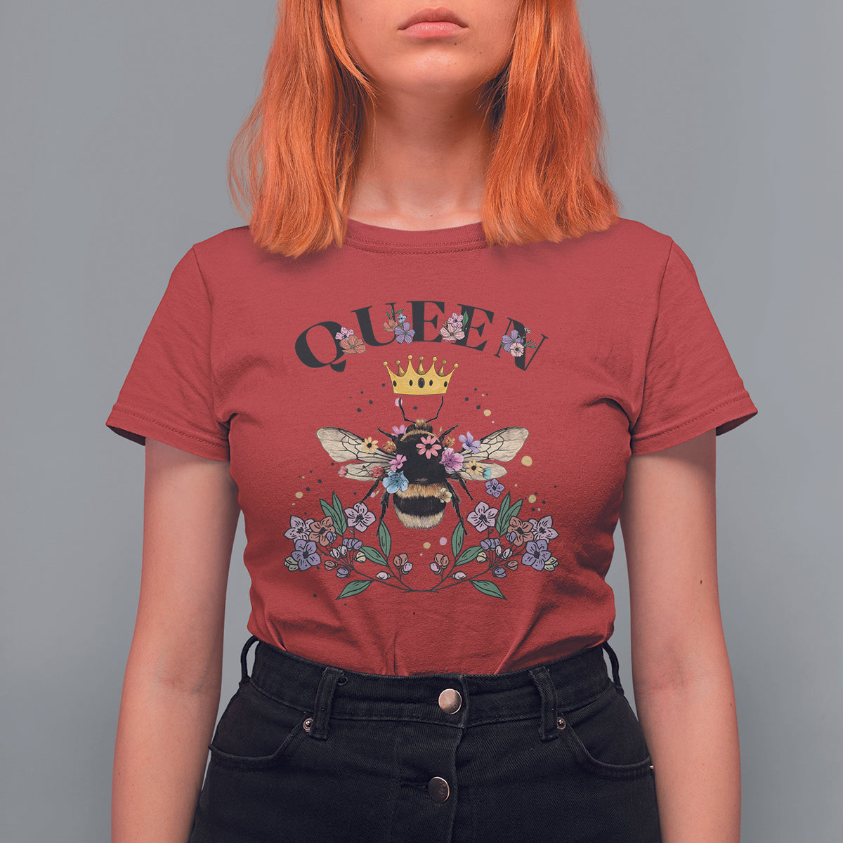 Queen Bee Queen Crown Honey Bee Mother's Day Shirt for Mom Women, Bee T-shirt, Bee Lover Gift, Insect Shirts, Spiritual Shirt, Floral Bee, Mom Shirt T Shirt For Women - Wonder Print Shop