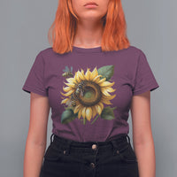Sunflower And Honey Bees Floral Bee Botanical Insect Nature Shirt for Women, Bee T-shirt, Bee Lover Gift, Insect Shirts, Spiritual Shirt T Shirt For Women - Wonder Print Shop