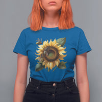 Sunflower And Honey Bees Floral Bee Botanical Insect Nature Shirt for Women, Bee T-shirt, Bee Lover Gift, Insect Shirts, Spiritual Shirt T Shirt For Women - Wonder Print Shop