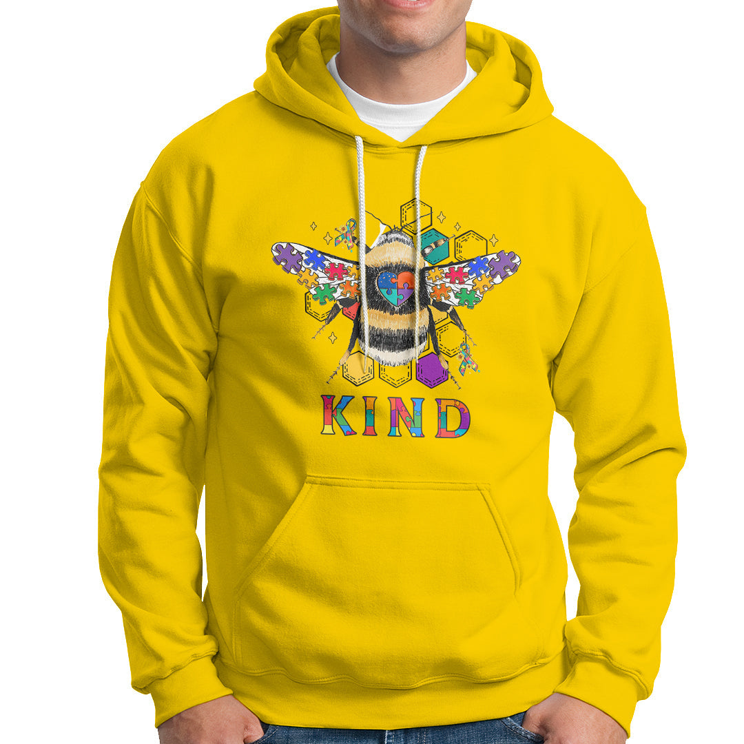 Be Kind Bee Kind Autism Bee Inspirational Retro Shirt, Bee T-shirt, Bee Lover Gift, Insect Shirts, Spiritual Shirt, Awareness Shirt Hoodie - Wonder Print Shop