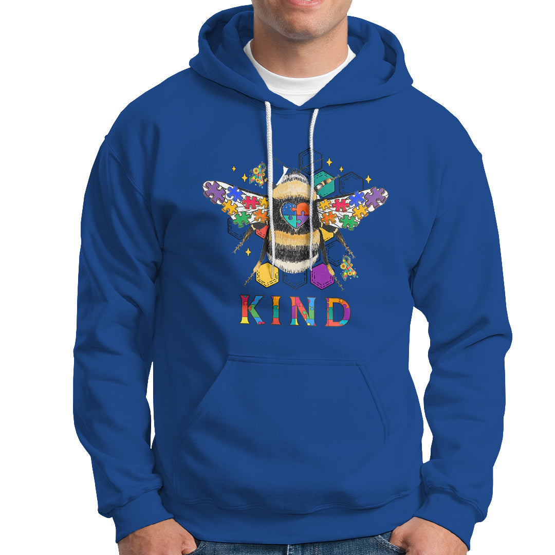 Be Kind Bee Kind Autism Bee Inspirational Retro Shirt, Bee T-shirt, Bee Lover Gift, Insect Shirts, Spiritual Shirt, Awareness Shirt Hoodie - Wonder Print Shop