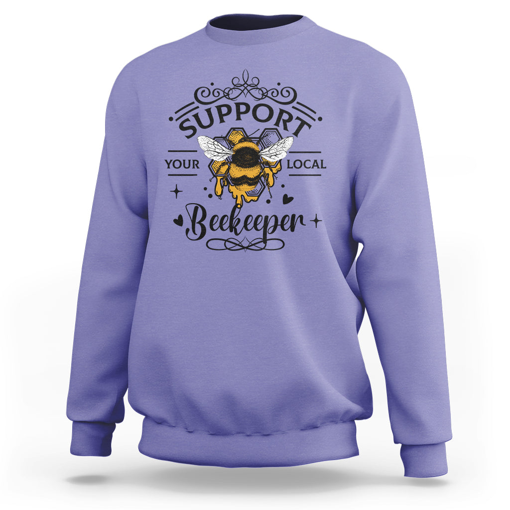 Support Your Local Beekeeper Save The Bees Vintage Beehive Beekeeper Shirt, Bee T-shirt, Bee Lover Gift, Insect Shirts, Spiritual Shirt Sweatshirt - Wonder Print Shop