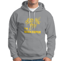 Sport gray hoodie with front beehive and bee graphic, text "I'M A BEEKEEPER"