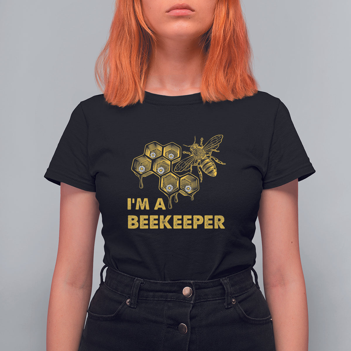 I'm A Beekepper Floral Daisy Beehive Honey Bee, Beekeeper T-Shirt, Bee T-shirt, Beekeeper's Gift Ideas, Bee Lover Gift, Insect Shirts T Shirt For Women - Wonder Print Shop