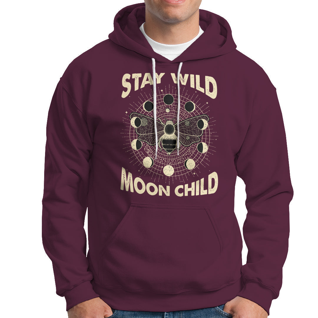 Stay Wild Moon Child Retro Geometric Bee Moon Phases Spiritual Shirt, Bee T-shirt, Bee Lover Gift, Insect Shirts, Spiritual Shirt, Hoodie - Wonder Print Shop