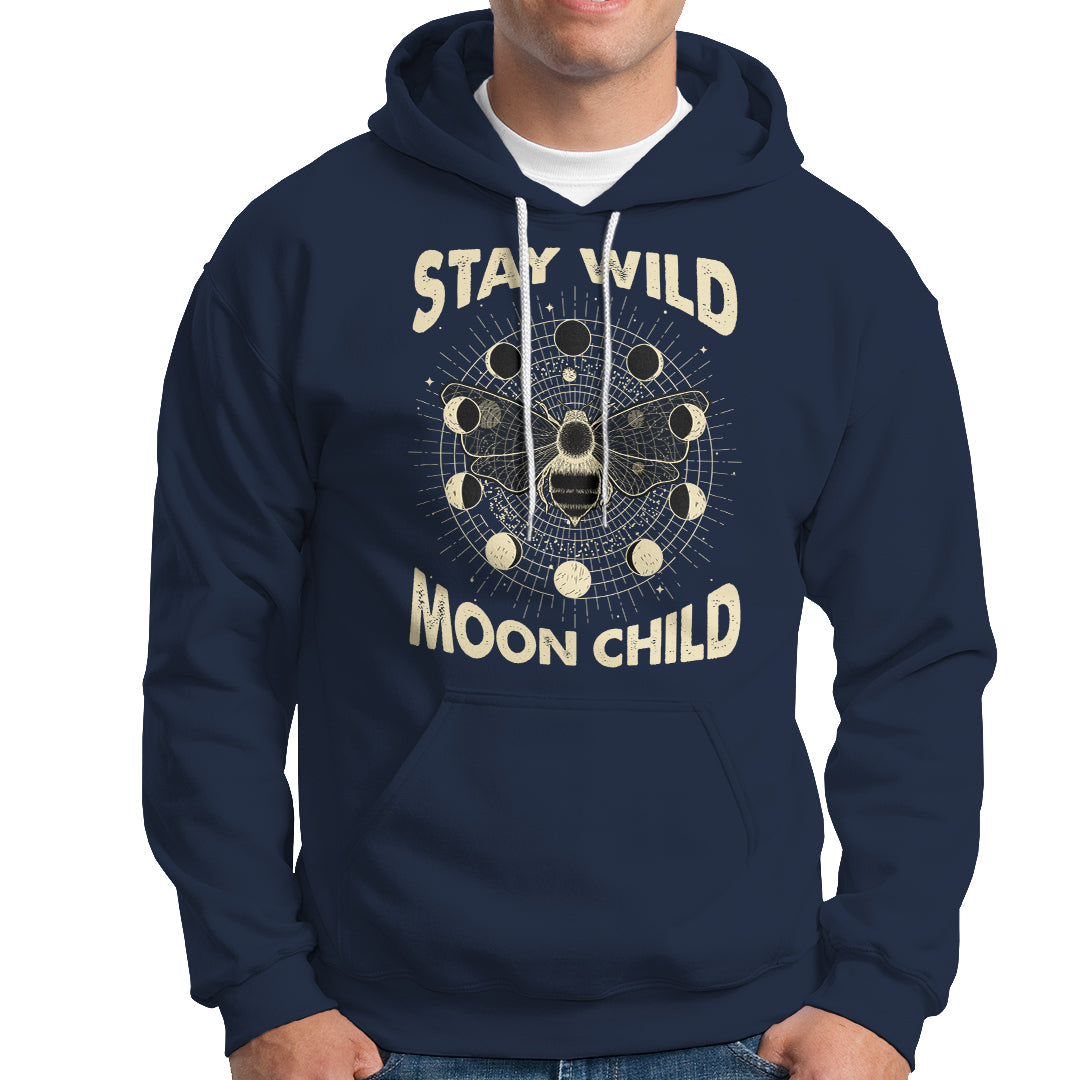 Stay Wild Moon Child Retro Geometric Bee Moon Phases Spiritual Shirt, Bee T-shirt, Bee Lover Gift, Insect Shirts, Spiritual Shirt, Hoodie - Wonder Print Shop