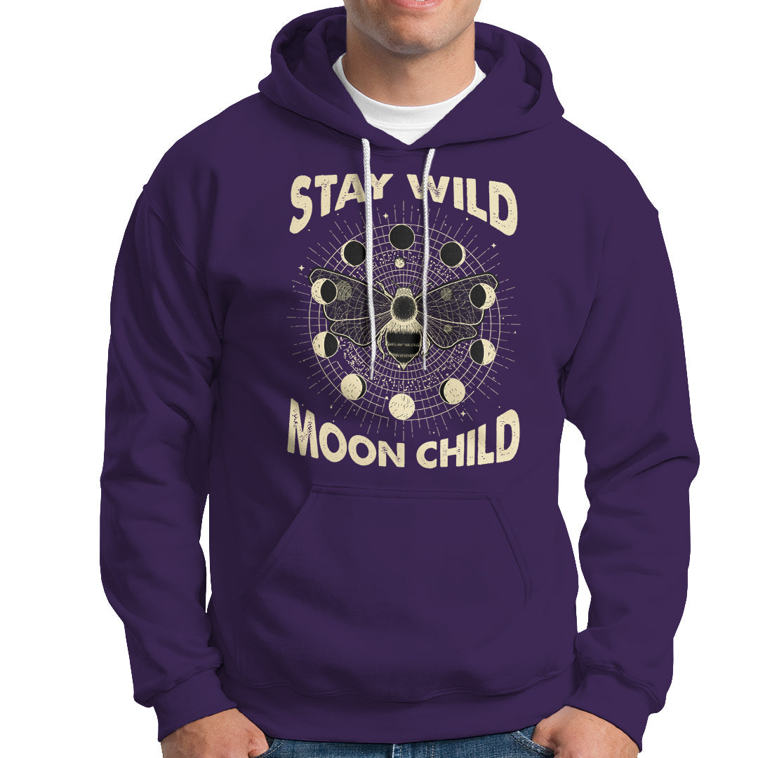 Stay Wild Moon Child Retro Geometric Bee Moon Phases Spiritual Shirt, Bee T-shirt, Bee Lover Gift, Insect Shirts, Spiritual Shirt, Hoodie - Wonder Print Shop