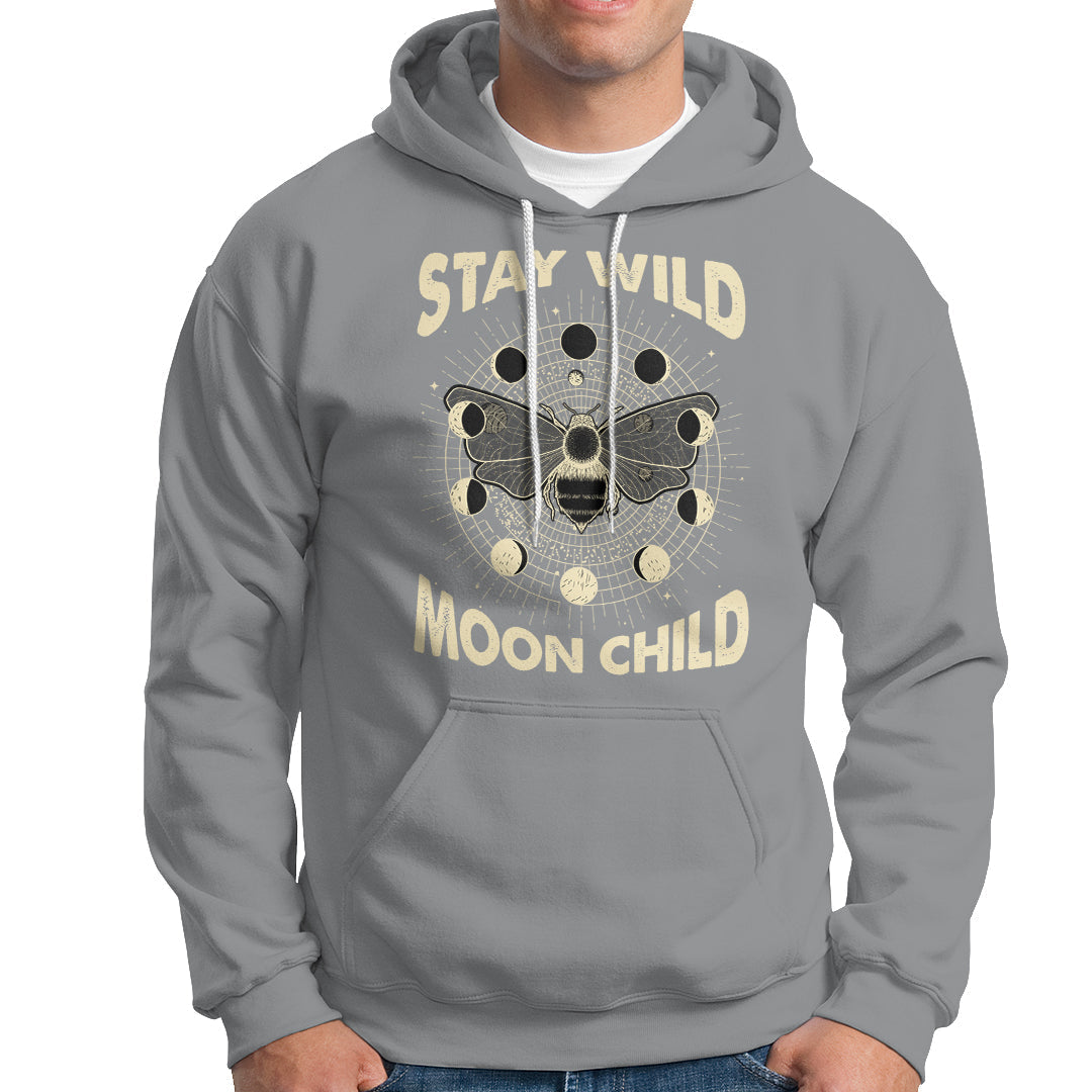 Stay Wild Moon Child Retro Geometric Bee Moon Phases Spiritual Shirt, Bee T-shirt, Bee Lover Gift, Insect Shirts, Spiritual Shirt, Hoodie - Wonder Print Shop
