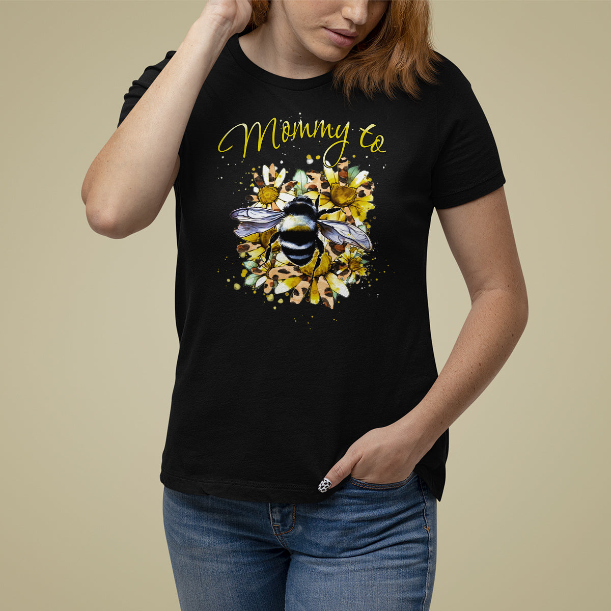 Mommy To Be New Mom First Mother's Day Watercolor Floral Bee Mother's Day Shirt for Mom Women, Bee T-shirt, Bee Lover Gift, Insect Shirts, Floral Bee, Mom Shirt T Shirt For Women - Wonder Print Shop