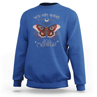 Moth Sweatshirt Mystical You Are What You Manifest Hippie Vintage Retro Boho Distressed Celestial Moth Cecropia Moth Shirt for Women, Moth T-shirt, Spirituality Shirt - Wonder Print Shop