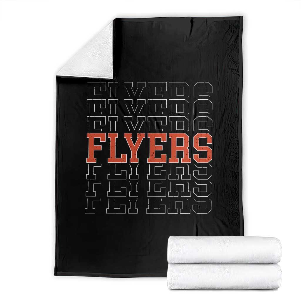 Retro Flyers Name Script Style Throw Blanket Vintage Distressed Graphic Sports Fan Pride
