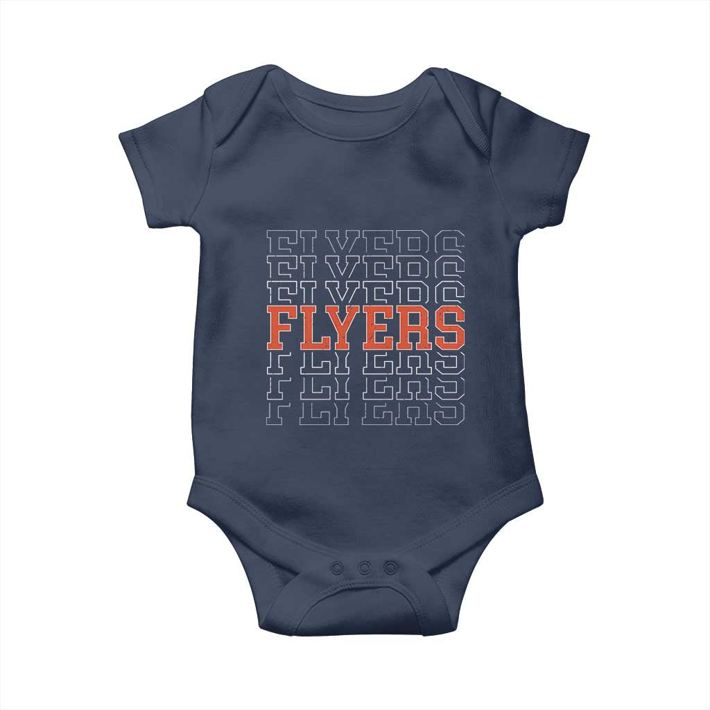 Retro Flyers Name Script Style Baby Onesie Vintage Distressed Graphic Sports Fan Pride
