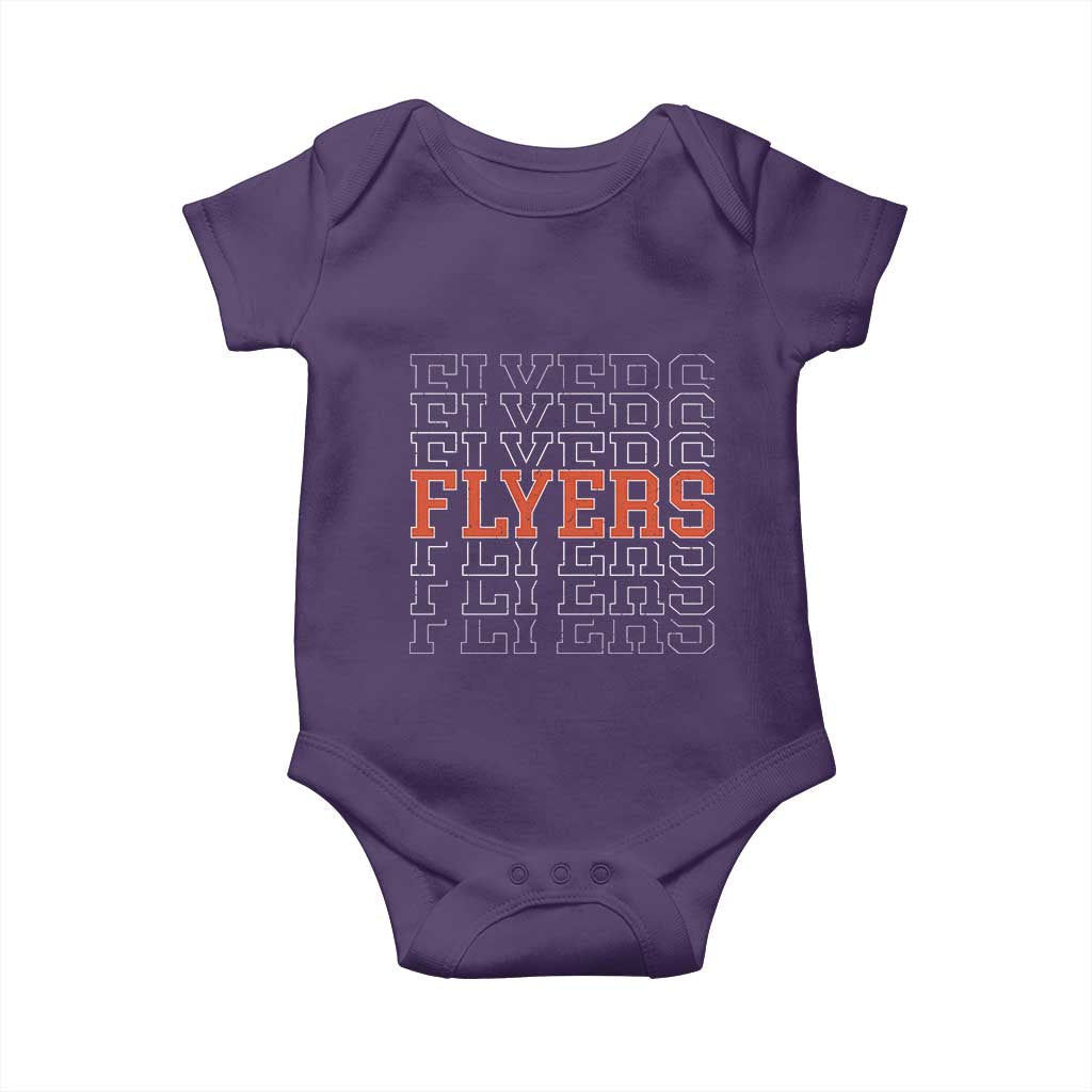 Retro Flyers Name Script Style Baby Onesie Vintage Distressed Graphic Sports Fan Pride