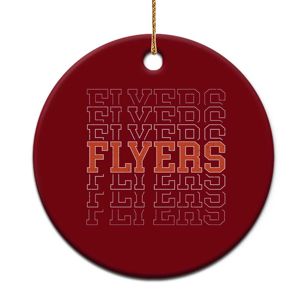 Retro Flyers Name Script Style Ceramic Ornament Vintage Distressed Graphic Sports Fan Pride