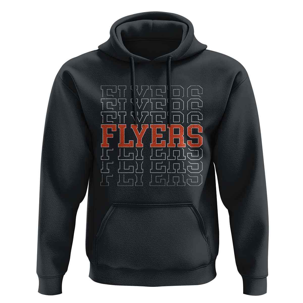 Retro Flyers Name Script Style Hoodie Vintage Distressed Graphic Sports Fan Pride