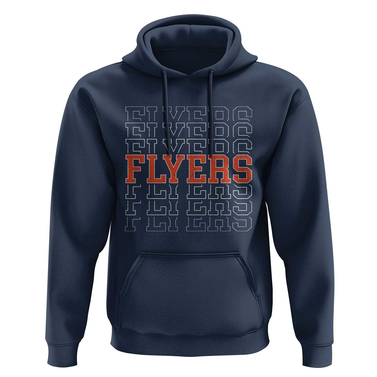 Retro Flyers Name Script Style Hoodie Vintage Distressed Graphic Sports Fan Pride