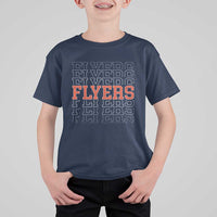 Retro Flyers Name Script Style T Shirt For Kid Vintage Distressed Graphic Sports Fan Pride