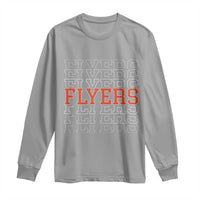 Retro Flyers Name Script Style Long Sleeve Shirt Vintage Distressed Graphic Sports Fan Pride