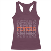 Retro Flyers Name Script Style Racerback Tank Top Vintage Distressed Graphic Sports Fan Pride