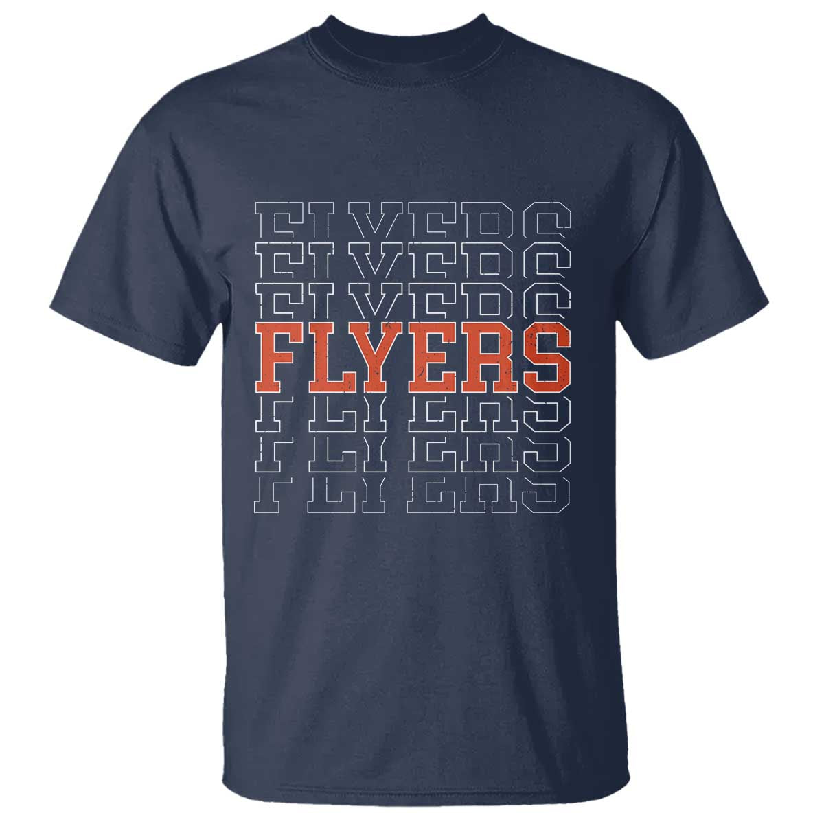 Retro Flyers Name Script Style T Shirt Vintage Distressed Graphic Sports Fan Pride