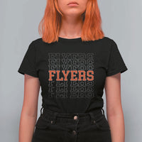 Retro Flyers Name Script Style T Shirt For Women Vintage Distressed Graphic Sports Fan Pride