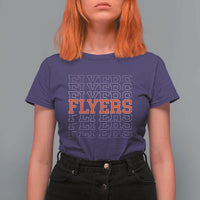 Retro Flyers Name Script Style T Shirt For Women Vintage Distressed Graphic Sports Fan Pride