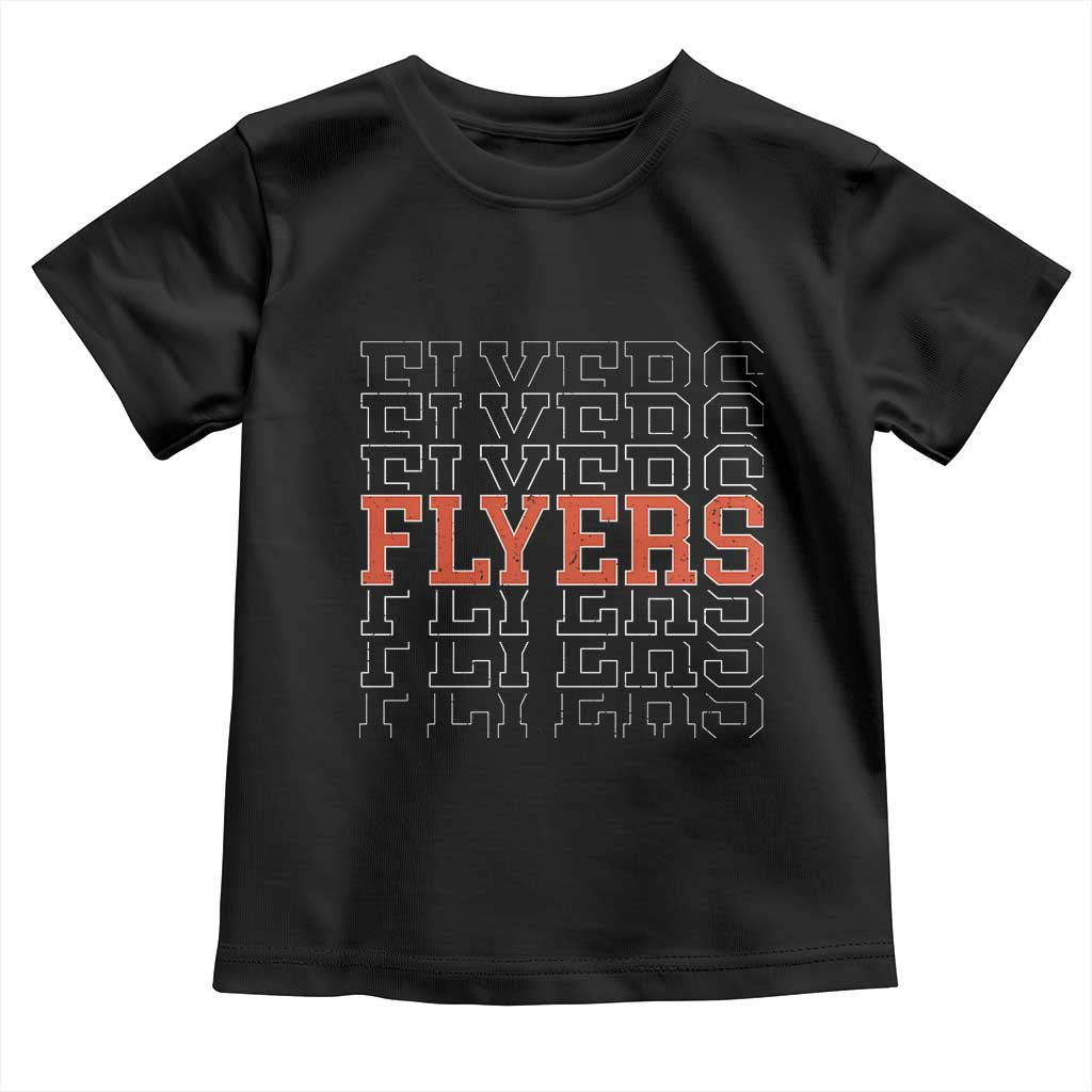 Retro Flyers Name Script Style Toddler T Shirt Vintage Distressed Graphic Sports Fan Pride