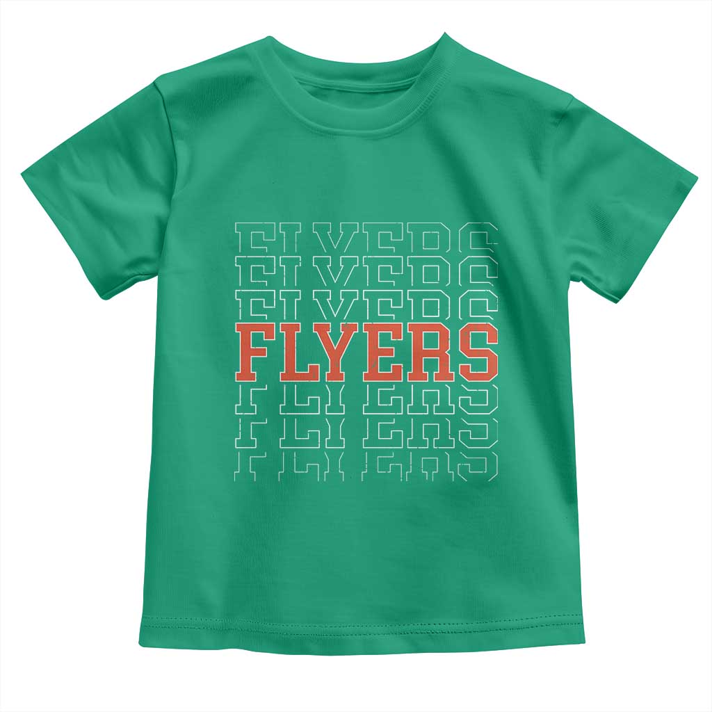 Retro Flyers Name Script Style Toddler T Shirt Vintage Distressed Graphic Sports Fan Pride